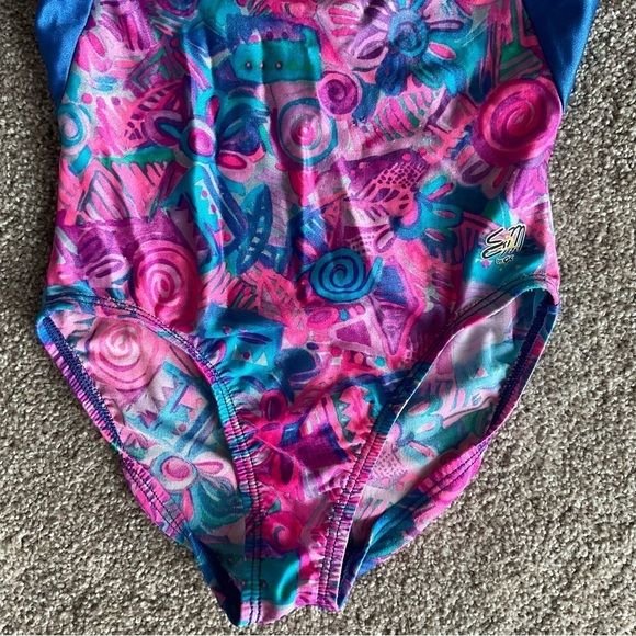 GK Pink and Blue Gymnastics Leotard Size Child Large - Picture 2 of 7
